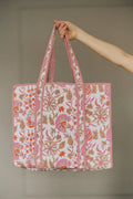 Tote Bag Flowers Cream