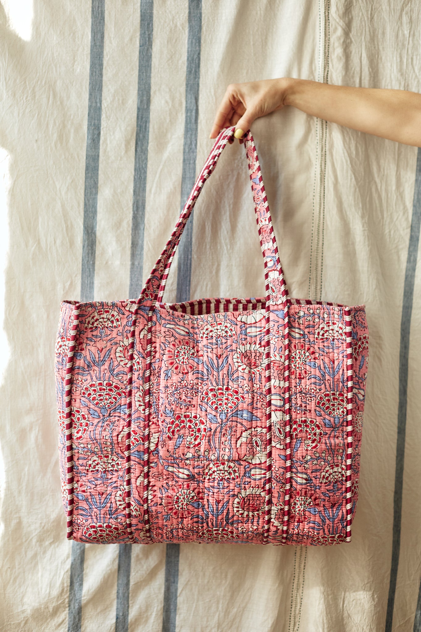 Tote Bag Flowers Pink