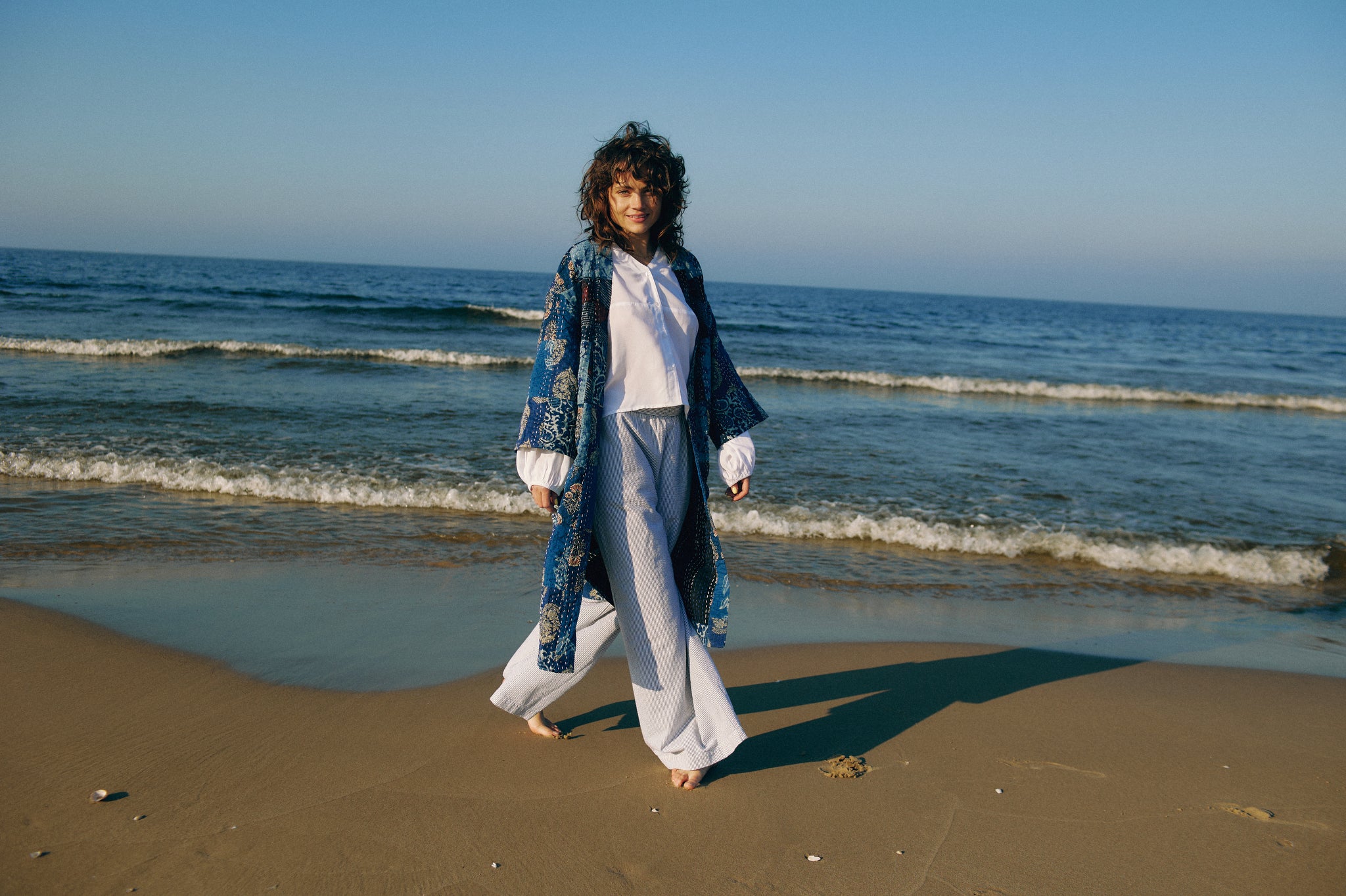 Kimono Patchwork długie blue