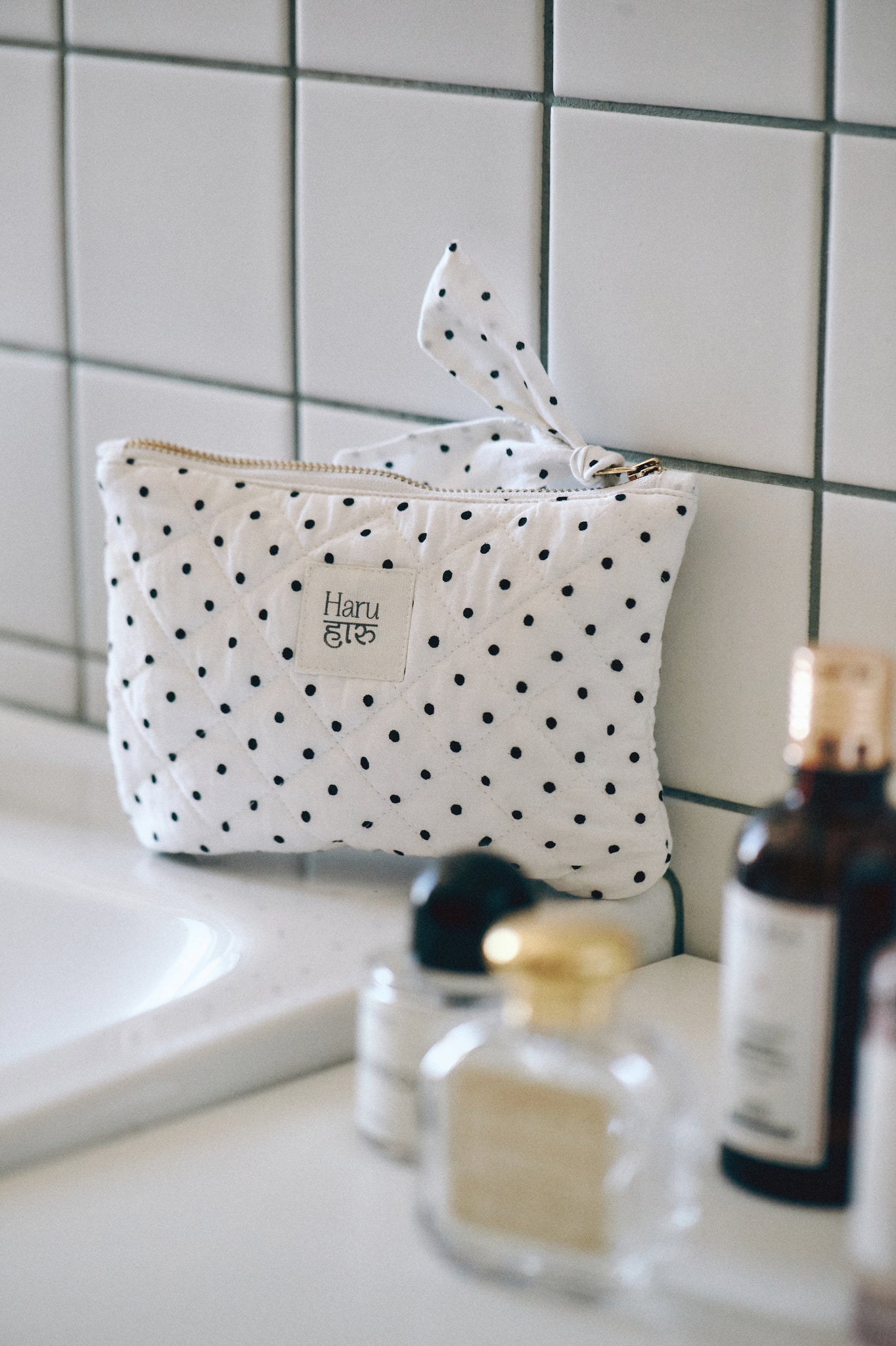Kosmetyczka Cream Dots mała