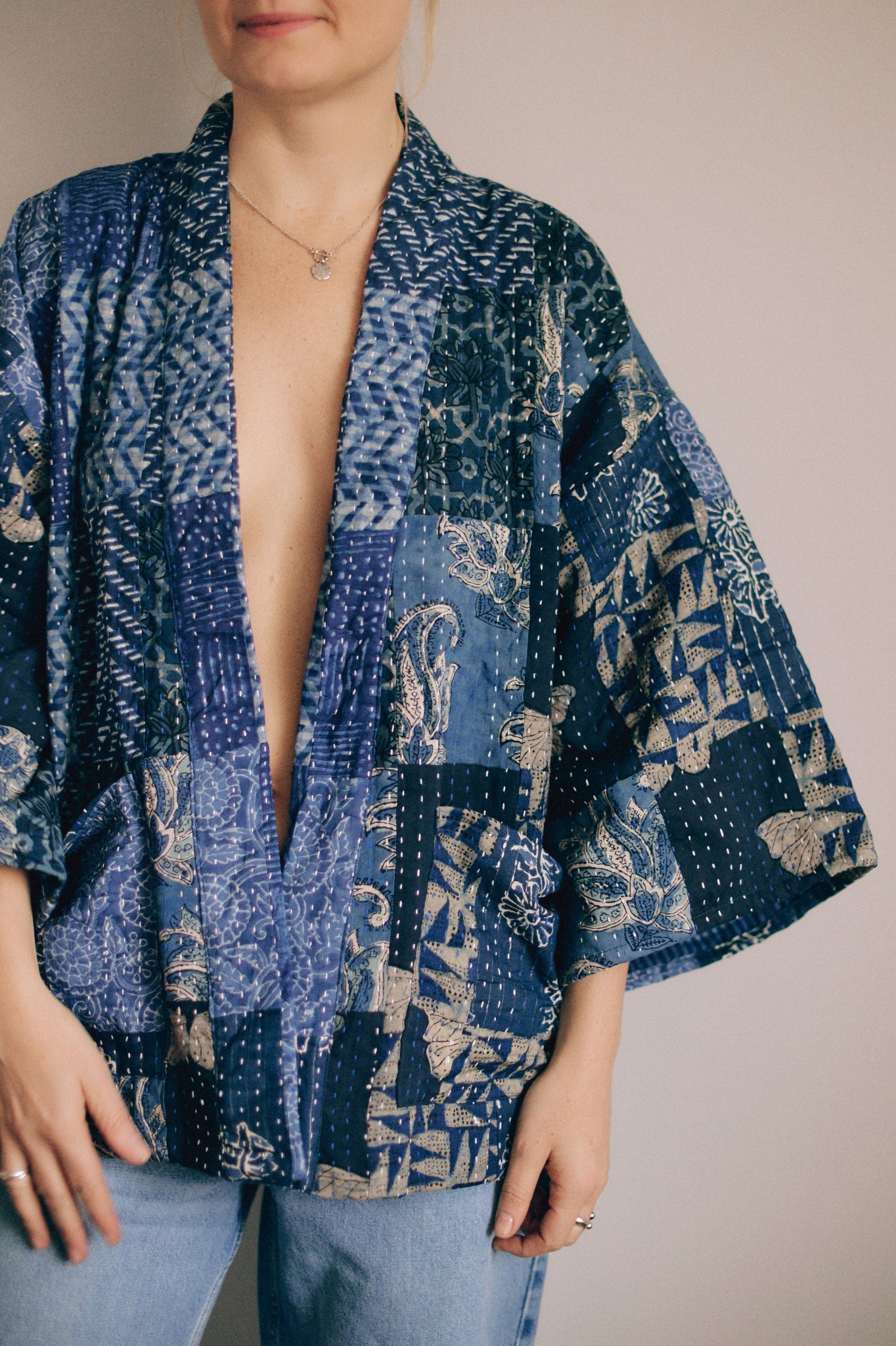 Kimono Patchwork krótkie blue